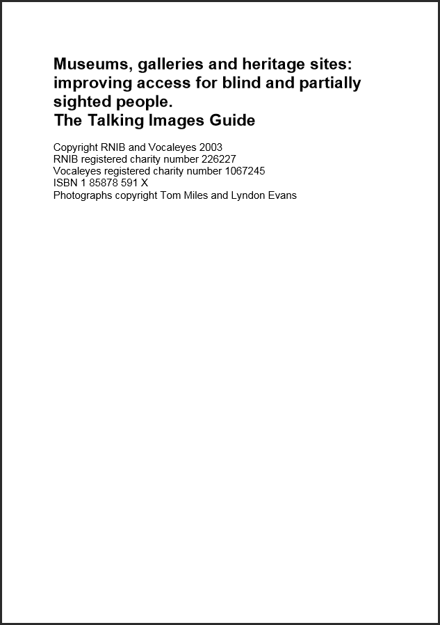 Talking Images Guide Front